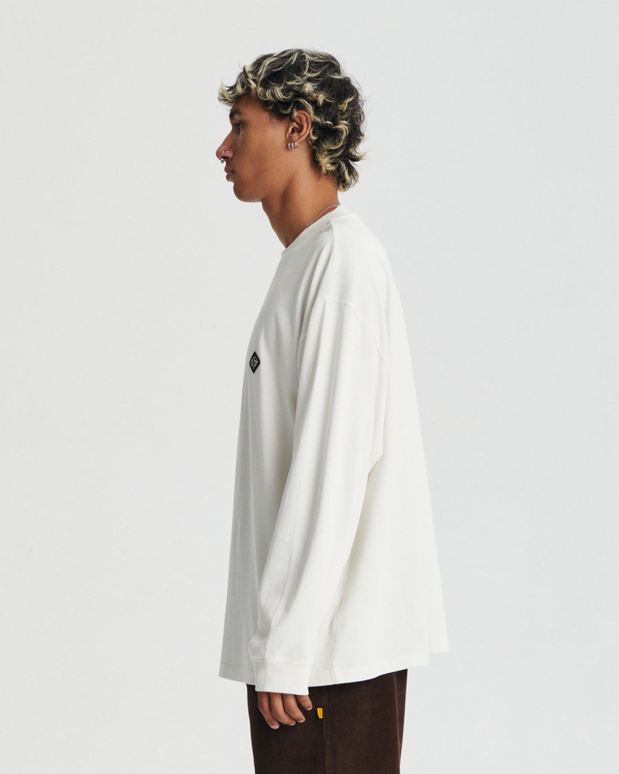 Scribble Jumbo Longsleeve Tee - Vintage White