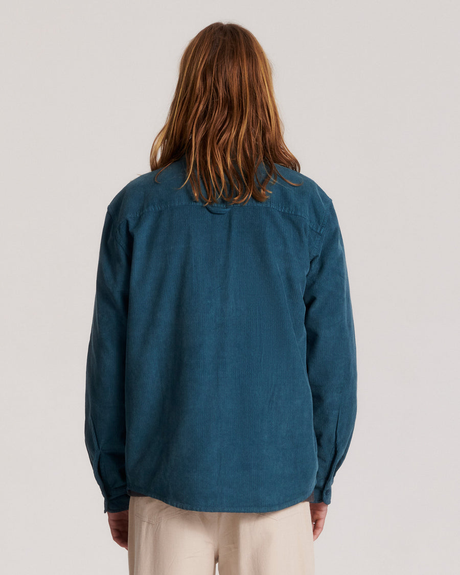 Lazy Boy Cord Ls Shirt - Ocean