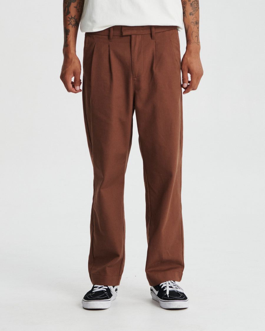 Harro Pleat Pant - Brown