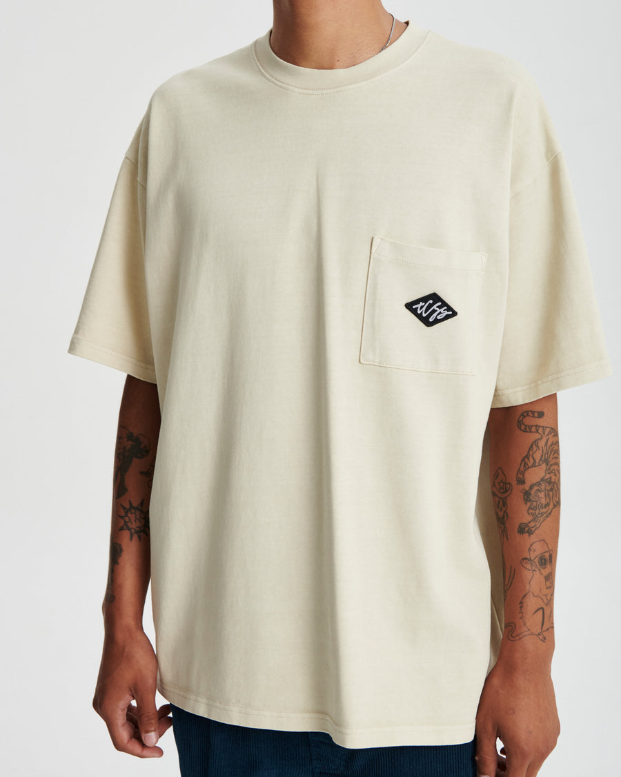 Scribble Pkt Tee - Bone