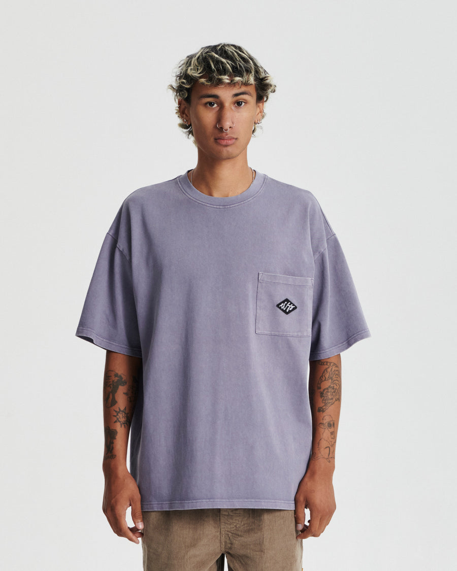 Scribble Pkt Tee - Purple Mauve