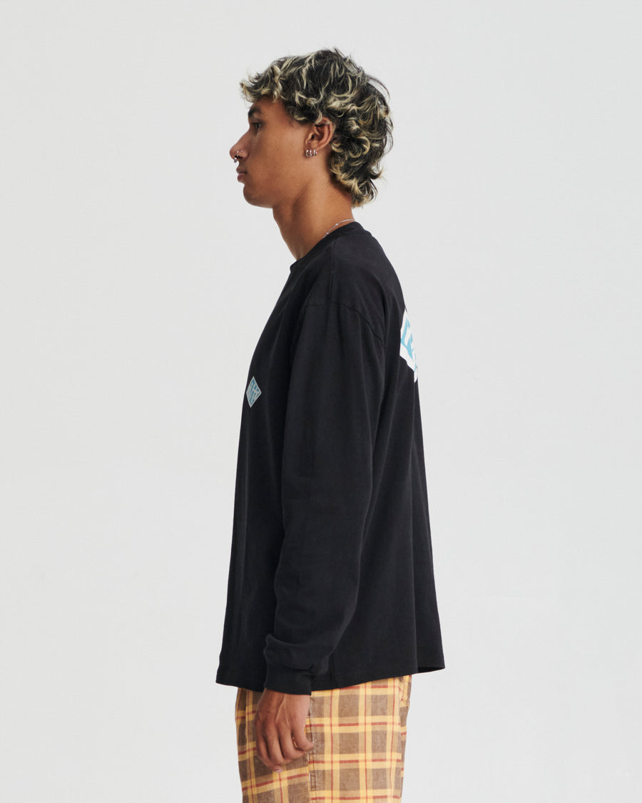 Scribble Ls Tee - Vintage Black